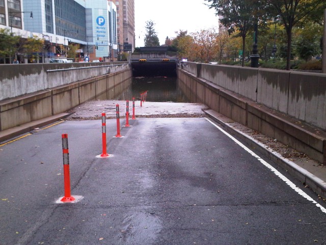 Storm surge in downtown New York City