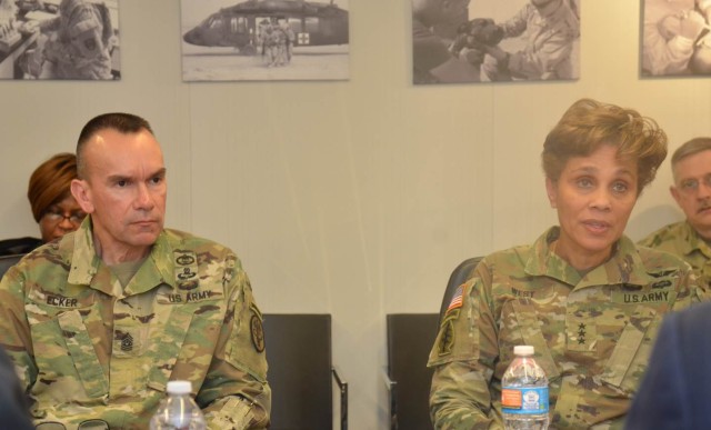 The Surgeon General and Command Sargent Major of MEDCOM