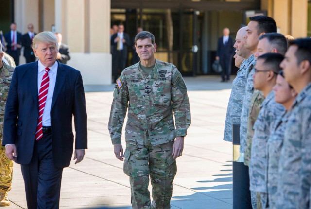 President Donald J. Trump and Army Gen. Joseph L. Votel