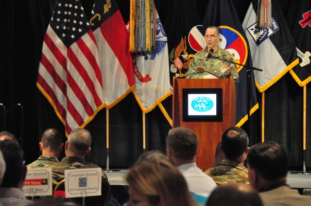 Maj. Gen. Quintas addresses city leaders