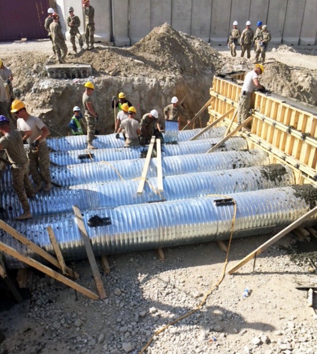 Deployed Army engineers complete massive culvert project at Bagram