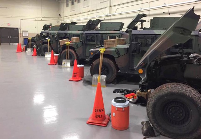 National Guard troops assisting civilian authorities during Mid-Atlantic winter storm