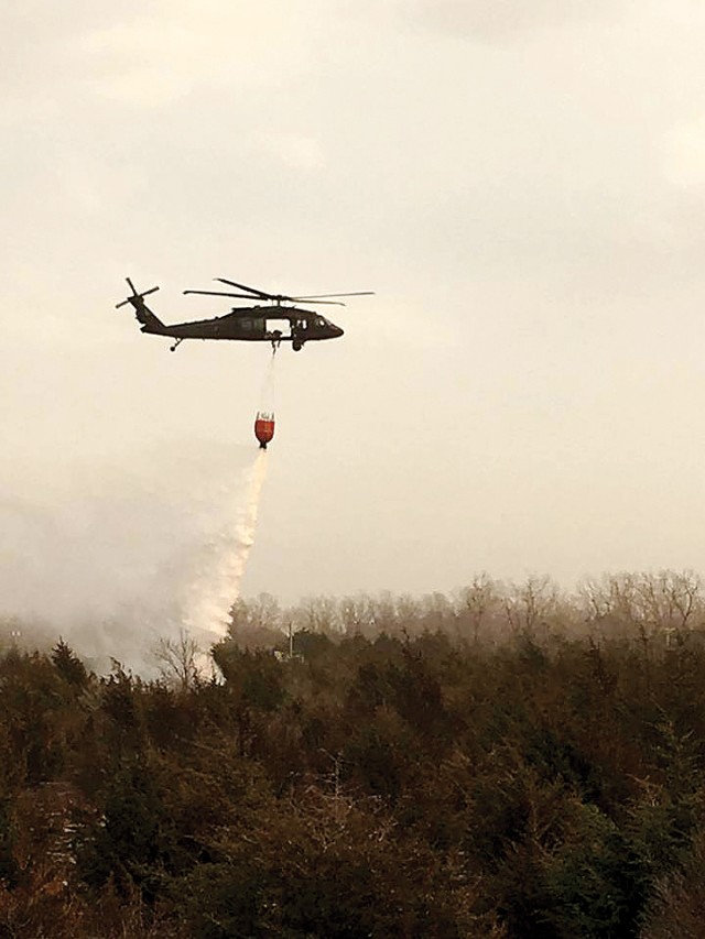 Kansas Army National Guard aviators and crews battle wildfires in central Kansas