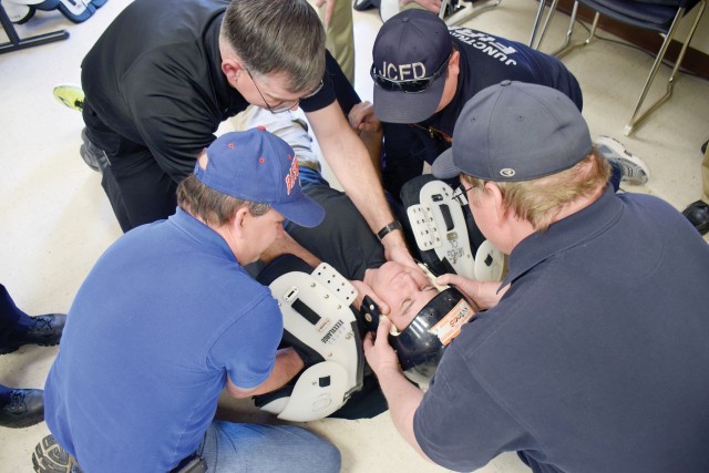 Sports injury treatment training was the order of the day March 2 at Fort Riley, Kansas