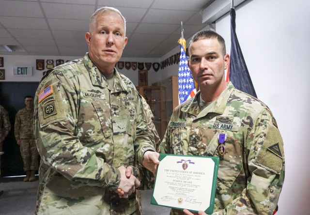 Purple Heart Medal is awarded to JMRC Soldier