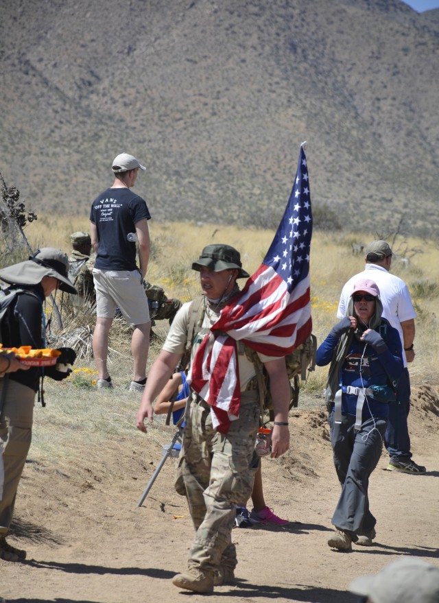 Marcher with flag