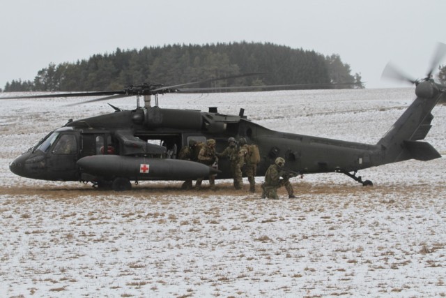 NATO and Partner medics conduct MEDEVAC during NSOCM Course