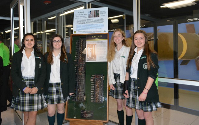 Girl's school visits home of early computer