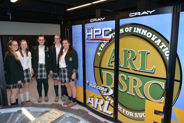 Girl's school visits home of early computer