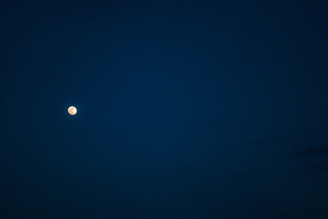 A full moon illuminates Joint Base Lewis-McChord, Washington
