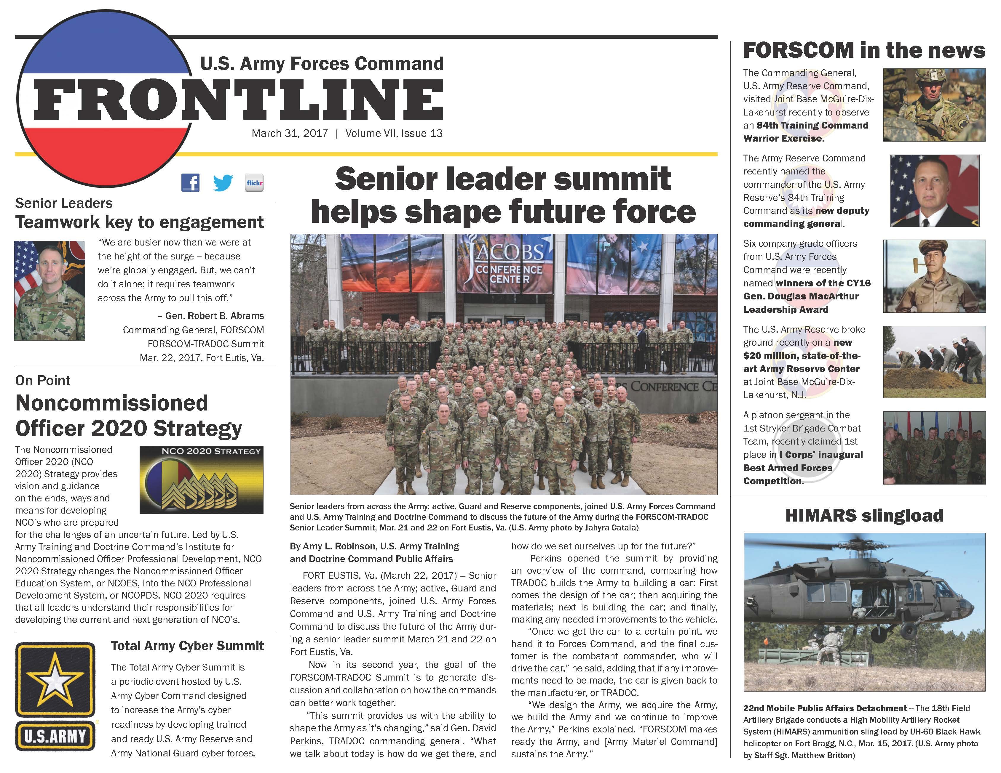 FORSCOM Frontline - March 31, 2017 | Article | The United States Army