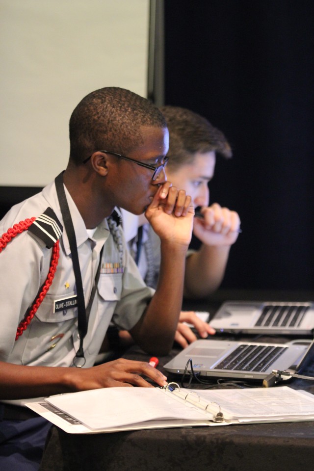 Deep in Thought during CyberPatriot Competition