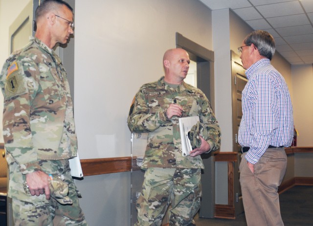Command Sgt. Maj. Ray Rocco, senior noncommissioned officer of the Readiness Directorate, Installation Management Command, Fort Bragg, North Carolina, visited Fort Riley March 22. Rocco's visit comes