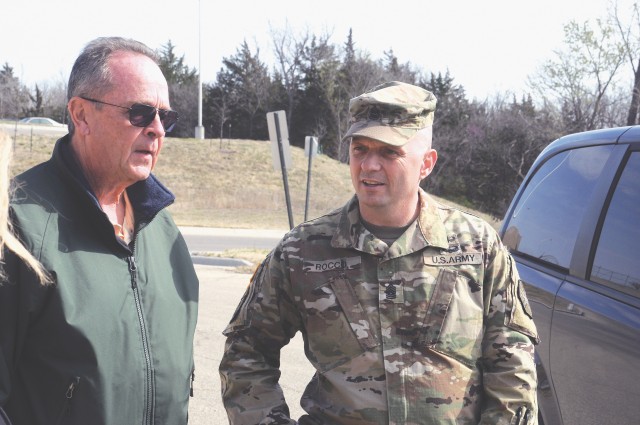 Command Sgt. Maj. Ray Rocco, senior noncommissioned officer of the Readiness Directorate, Installation Management Command, Fort Bragg, North Carolina, visited Fort Riley March 22. Rocco's visit comes