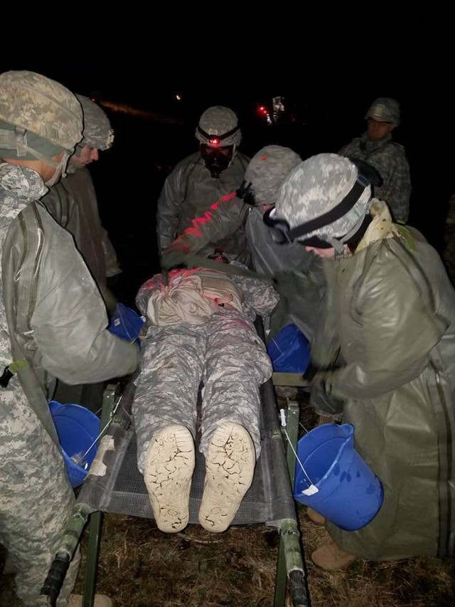 296th BSB Medics Decontaminate Soldiers