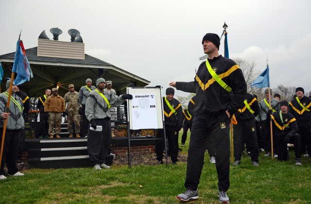 Electron Recon Brigade Soldiers run to support SHARP awareness month