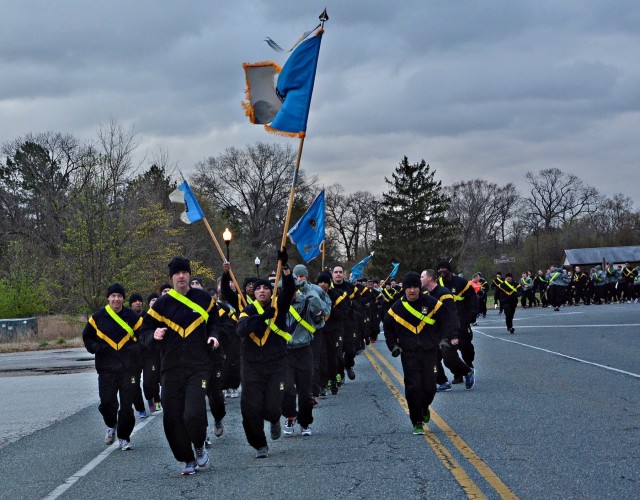 Electron Recon Brigade Soldiers run to support SHARP awareness month