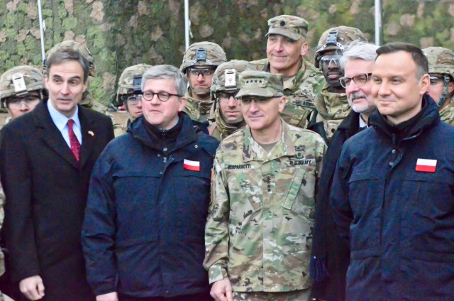 Battle Group Poland is hailed in Orzysz, Poland