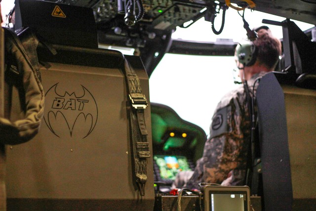 Simulated helicopter flying with a 'BAT'