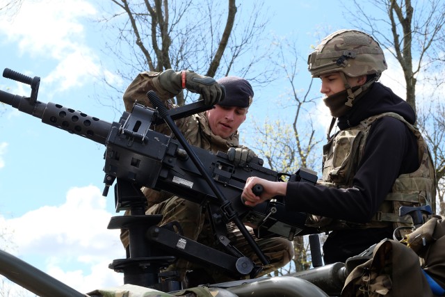 Battle Group Poland Interacts with Students and Residents of Elk, Poland