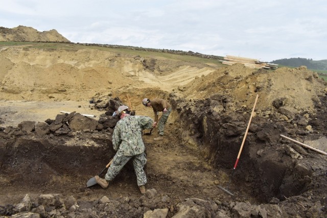 Soldiers constructing engineer projects at the Joint National Training Center in Cincu
