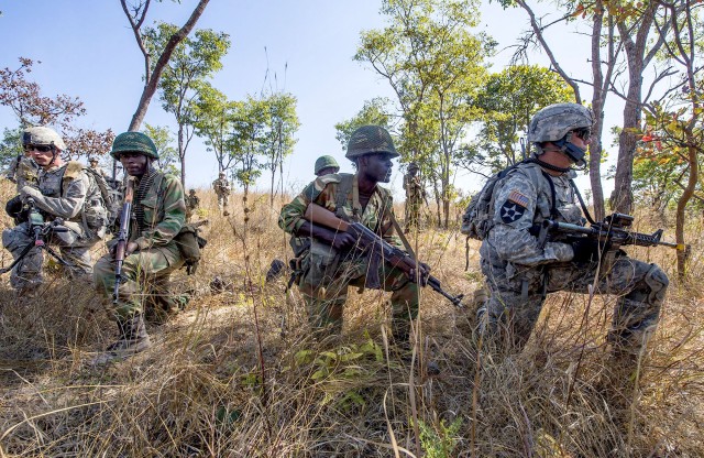 U.S. Army Soldiers and members of the Zambian Defense Force