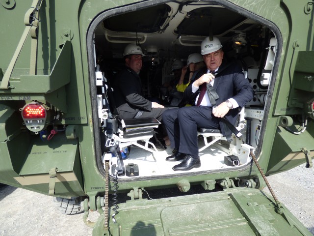 Lt. Gov. Guadagno's team experienced a rolling tour of a Stryker while visiting the CGA.