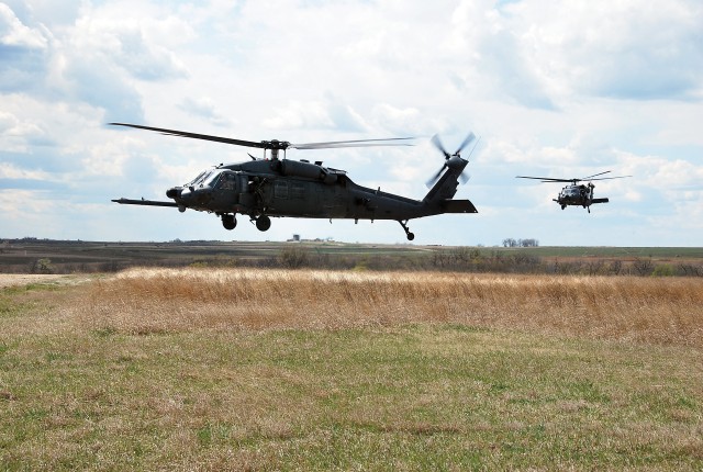 USAF Airmen train at Fort Riley, Kansas, for their Terminal Area Employment phase of the Weapons Instructor Course in the United States Air Force Weapons School.