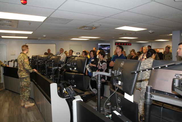 Sgt. Lovell talks to educators and recruiters