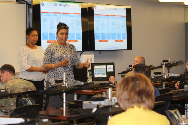 Pisciotta and Manassa talk to educators and recruiters