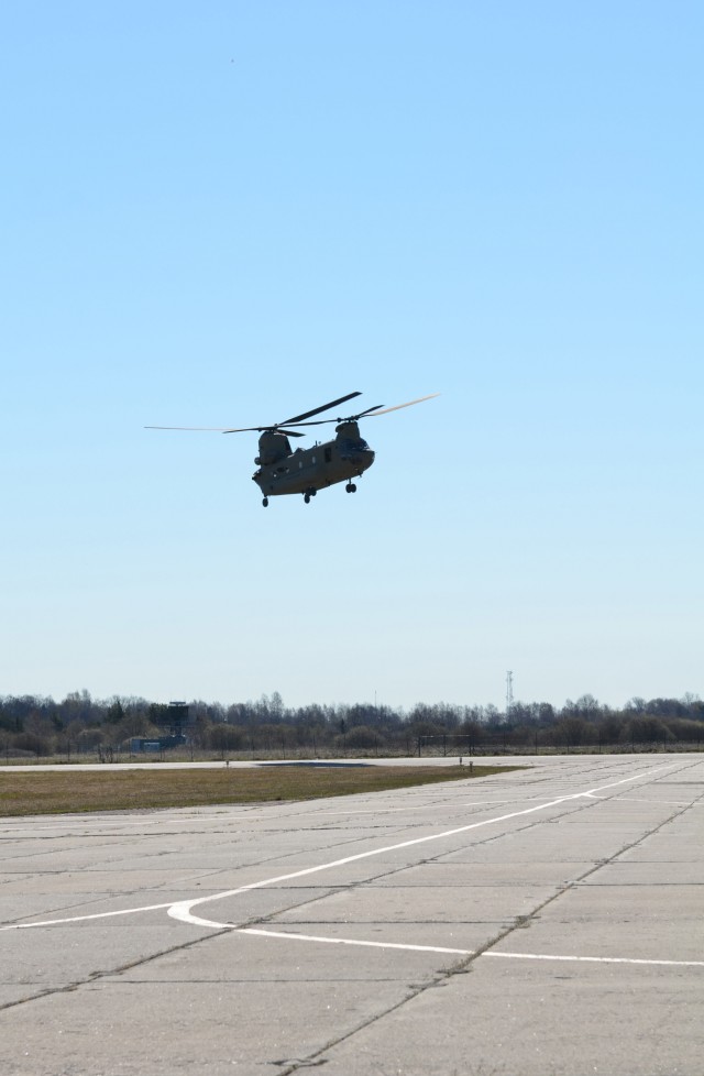 US Soldiers participate in aircraft display at Ventspils International Airport