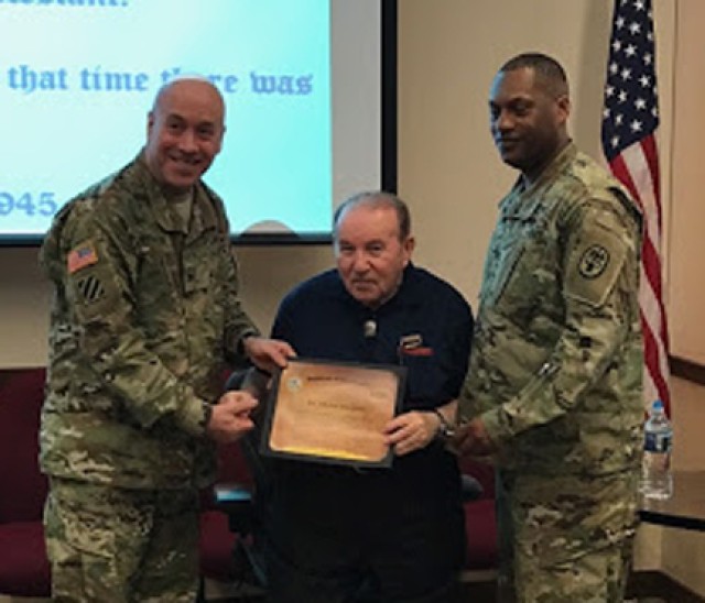 Holocaust survivor shares his story with Army Wounded Warrior staff