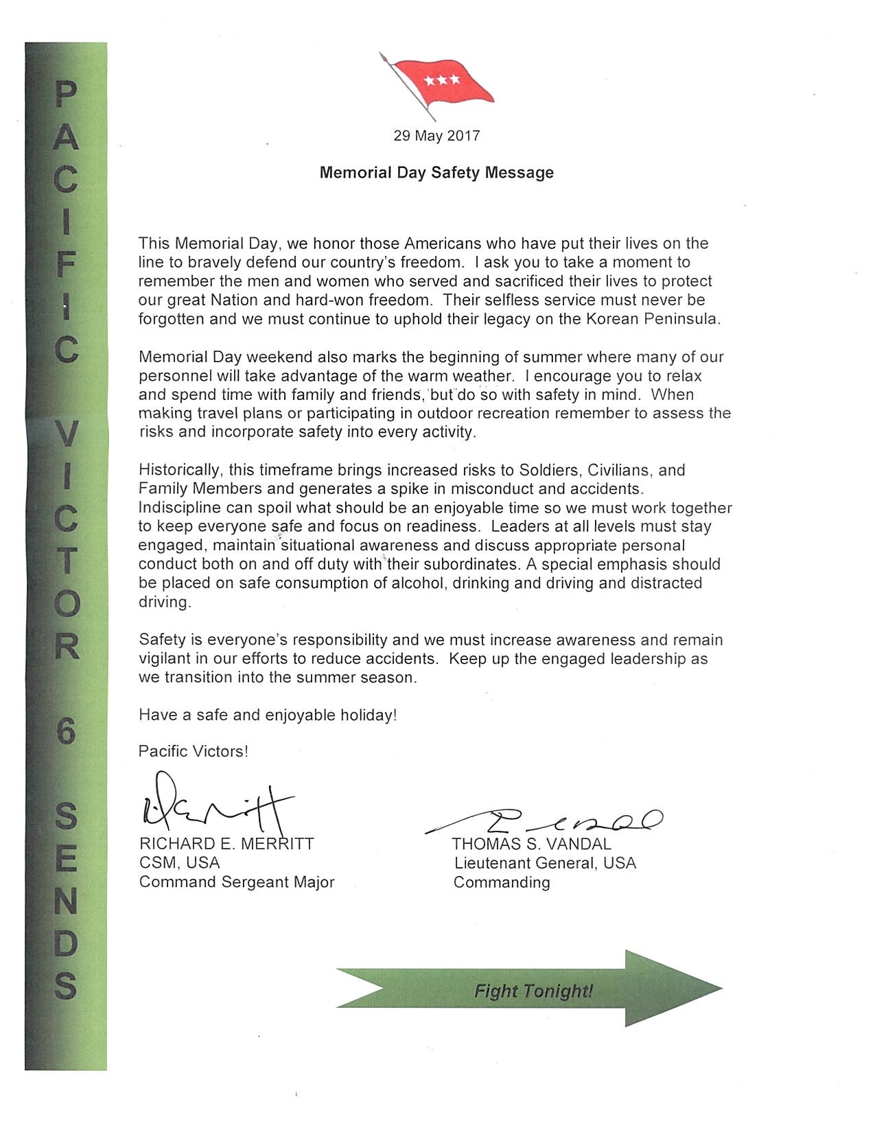 Memorial Day Safety Message Article The United States Army