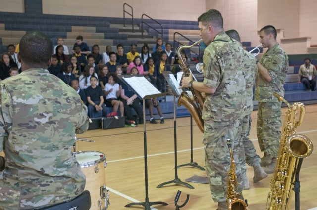 3rd ID band performs at community school