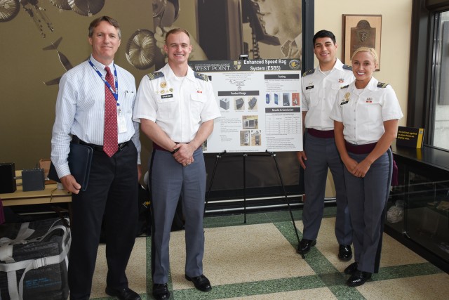 Richard Benney, director of NSRDEC Aerial Delivery Directorate, with Cadets