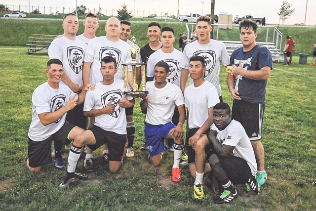 Marine Detachment Commander's Cup soccer champions at Fort Leonard Wood