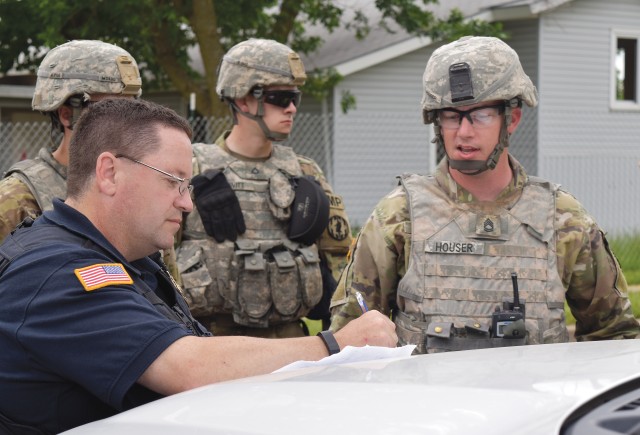 Fort Riley, Kansas garrison personnel conducted a full-scale exercise to test crisis responses May 17.