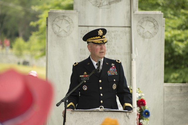 World War II veteran and bugler retired Col. Mike Vaccaro