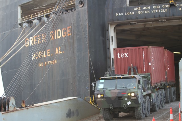US Soldiers rolling into Saber Strike