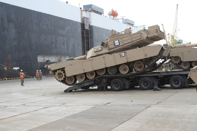 US Soldiers rolling into Saber Strike
