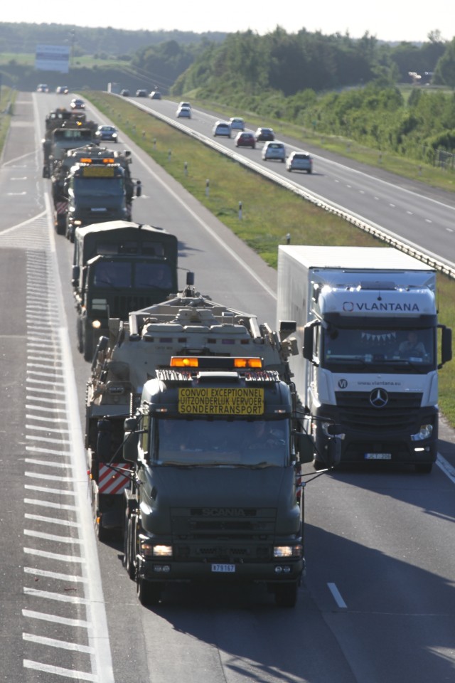 US Soldiers rolling into Saber Strike