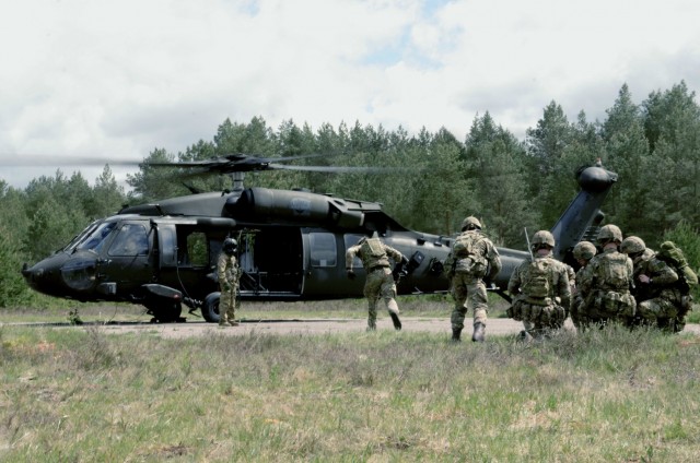 US Soldiers support UK British Royal Marines during Exercise Saber Strike