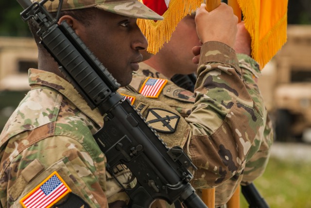 Sgt. Kenneth Elliott stands watch with the color guard