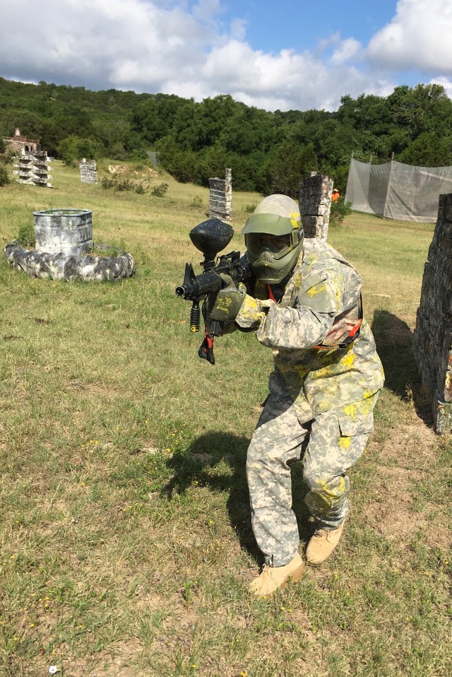 OTC Soldiers exchange PT garb for paintball gear at BLORA