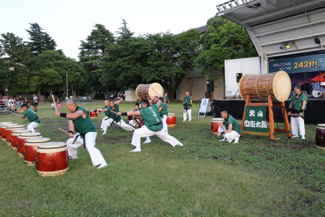 Camp Zama's community members celebrate the 242 Army Birthday with community BBQ