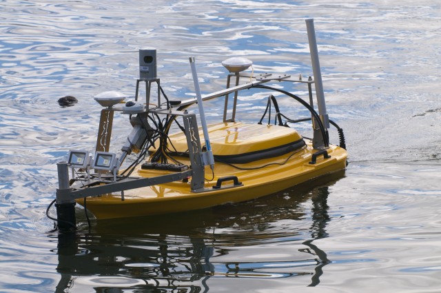 Unmanned vessel aids divers in assessing, repairing damaged piers