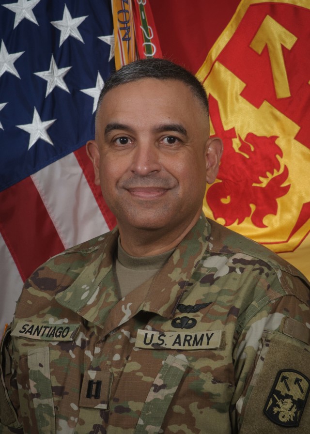 CPT Wilfredo Santiago, commander of Headquarters and Headquarters Battery, 94th Army Air and Missile Defense Command