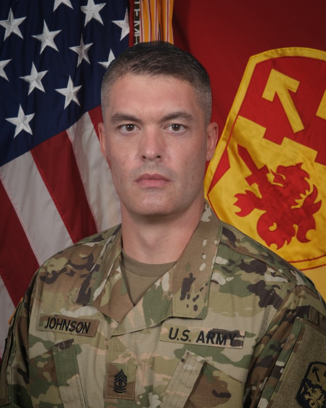 1SG Thomas A. Johnson, first sergeant of Headquarters and Headquarters Battery, 94th Army Air and Missile Defense Command