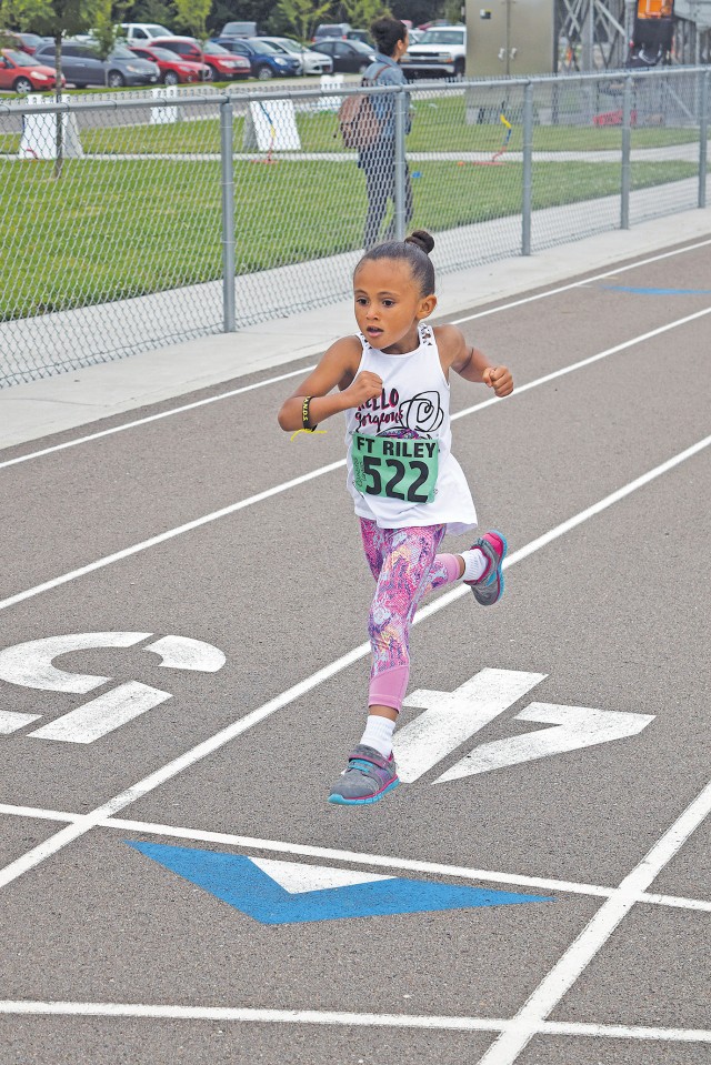 More than 40 of Fort Riley's military children participated in the "Big Red One" Youth Track Meet and Peter Rabbit Fun Run June 10