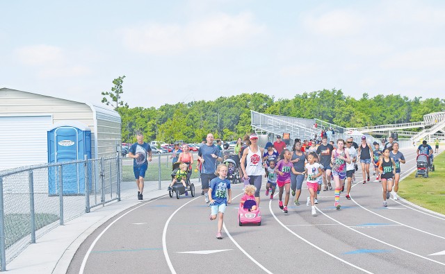 More than 40 of Fort Riley's military children participated in the "Big Red One" Youth Track Meet and Peter Rabbit Fun Run June 10